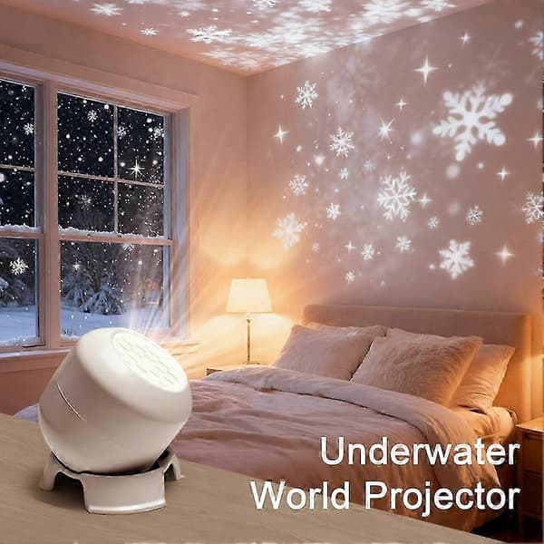 Rotating Projection Lamp Underwater Ocean Projector Lamp with Dynamic Rotation and Adjustable Brightness A Charging