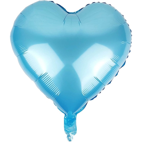 10 st Pearl Blue Folie Hjärtformade Ballonger 18 Inch Heart Mylar Ballonger För Baby Shower Bröllop Valentine Dekorationer Kärleksballonger