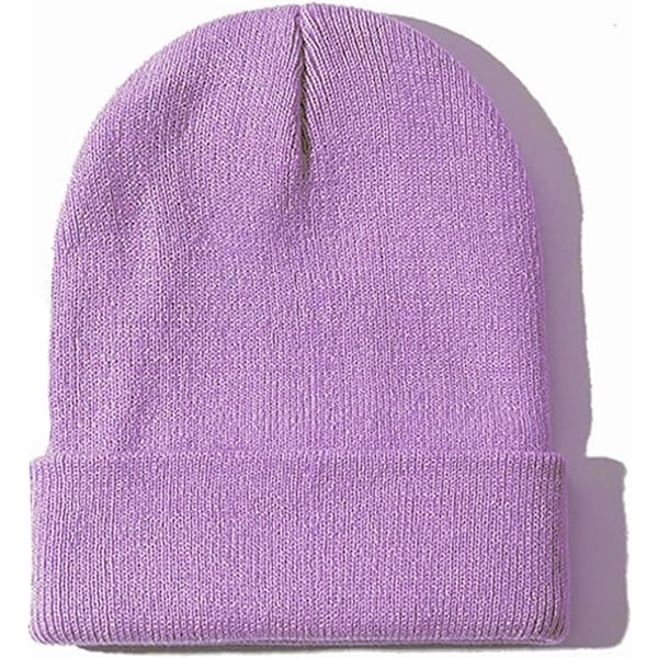 2 kappaletta unisex-pipoja miehille ja naisille neulottuja talvipipoja（vaaleanpunainen）