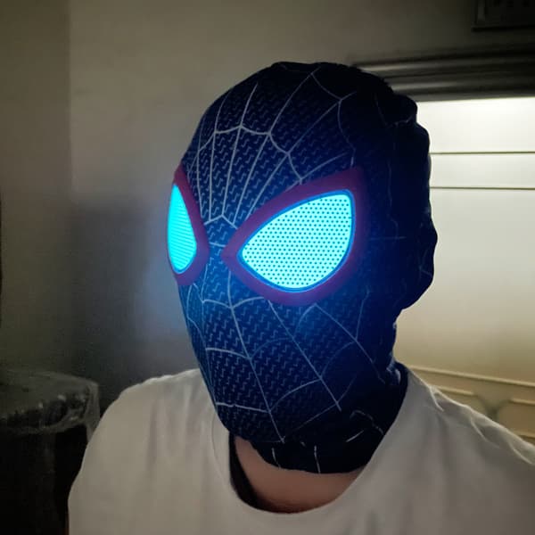Spiderman hodeplagg Miles ekspedisjonsrekvisitter øyne lysende maske barn