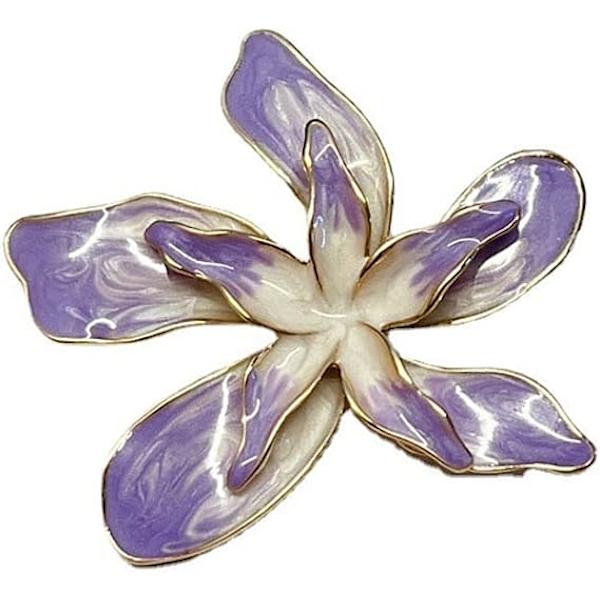 Liljakukka Rintaneula Violetti Kukka Rintaneula Kirjallinen Emalimaalattu Kukka Rintaneula Violetti Gradientti Elegantti Rintaneula Hieno Toimisto Korut