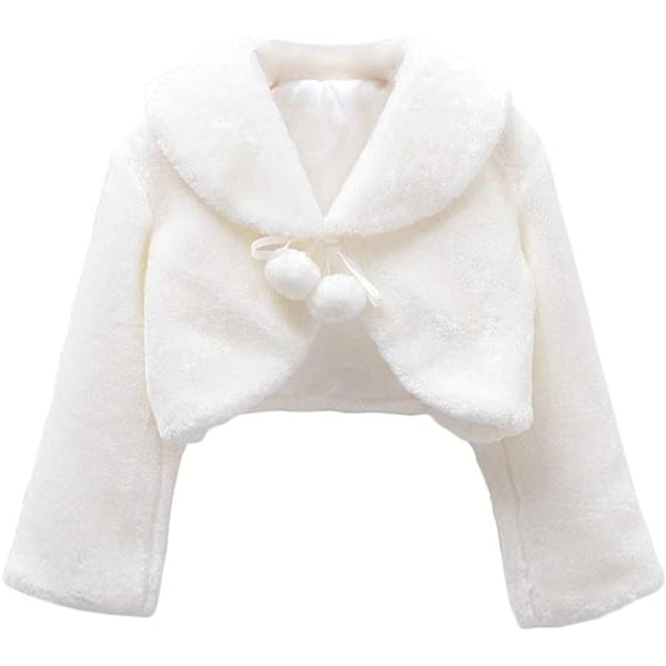 Girls Princess Faux Fur Flower Bolero Shrug Party Wedding Dress Up