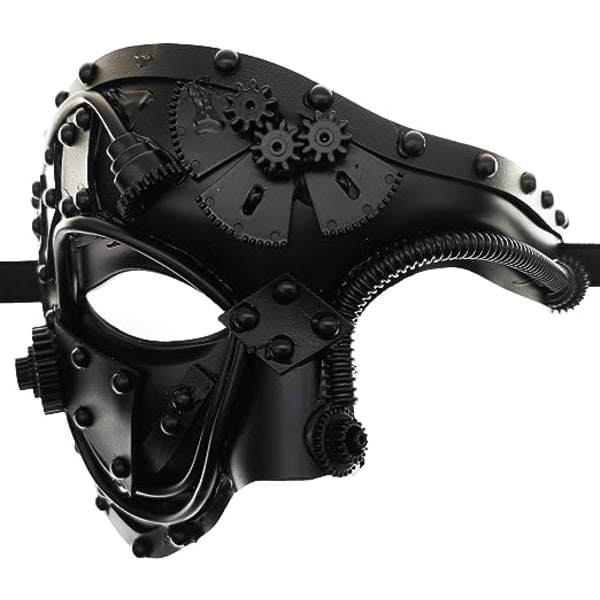 Steampunk Metal Cyborg Venetiansk Maske, Maske Til Maskerade Til Halloween Kostumefest/Phantom Of The Opera/Mardi Gras Bal