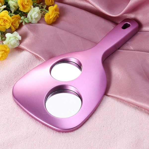 Håndholdt speil med håndtak, 2X og 3X forstørrelse dobbel bakside ma Light pink