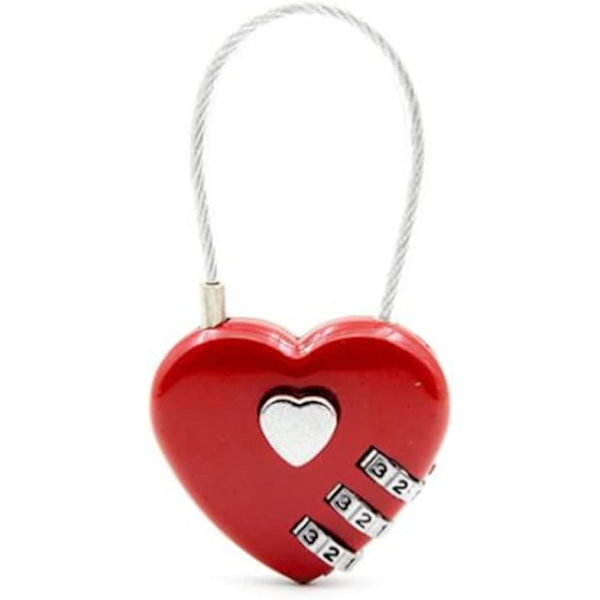 Mini Love Shape Zinklegering Reb Password Password Hængelås Rejse Bagage Pakke Password Lås