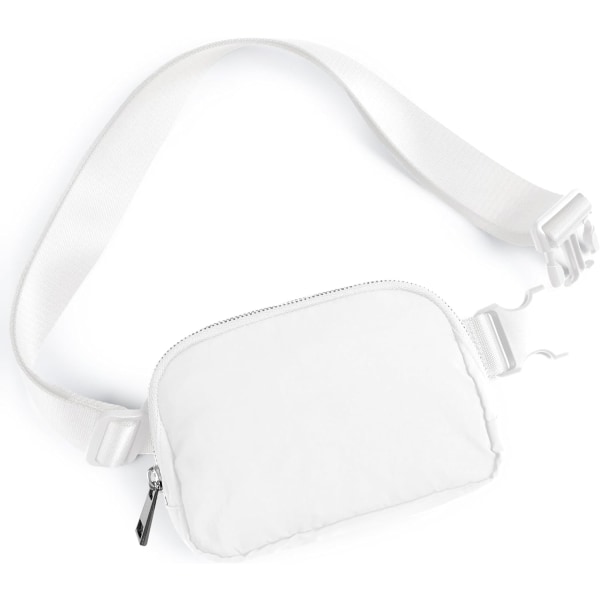 Unisex mini bältesväska med justerbar rem Liten Fanny Pack för träning Löpning Resa Vandring, vit