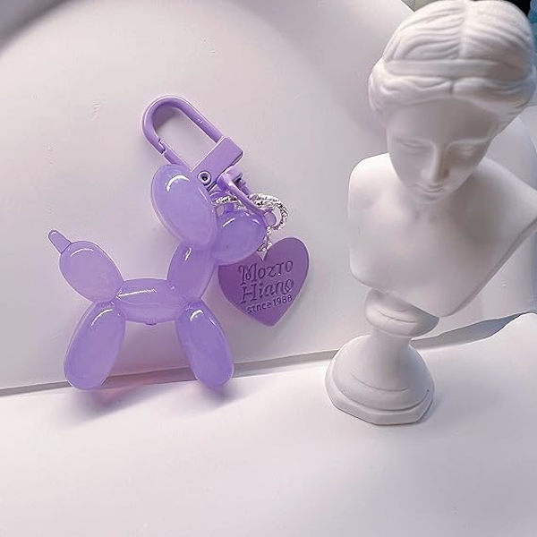 Jelly Ballong Hund Design Nøkkelring for Kvinner, Søte Jenter Nøkkelring, Nøkkelring Tilbehør for Bilnøkler