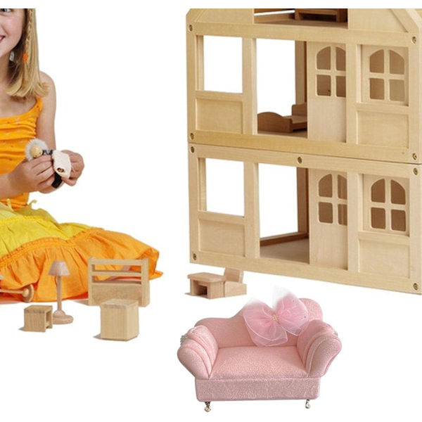 1/12 Dockhus Soffa, Miniatyr Möbler Vardagsrums Prydnader, Sovrumsdekor Livsscen Tillbehör, Smyckesförvaringslåda för 6-tums Dockor