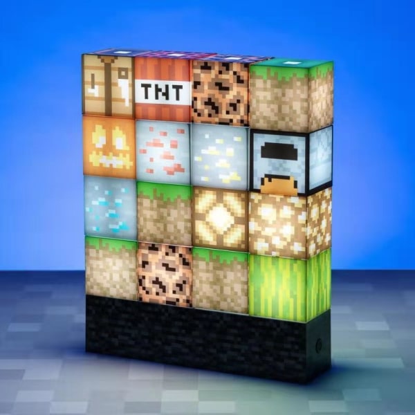 Minecraft Block Building Light 16 omarrangerbara ljusblock och stenbas Minecraft Sovrumstillbehör Lampa Nattljus Bygg din egen nivå