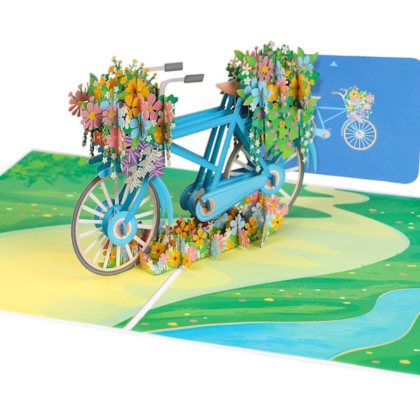 Pop-up-kort, Bicycle Floats pop-up-kort, lantlig stil, lämplig för alla tillfällen, med kuvert och lapp 6\" x 8\" (Bicycle Floats)