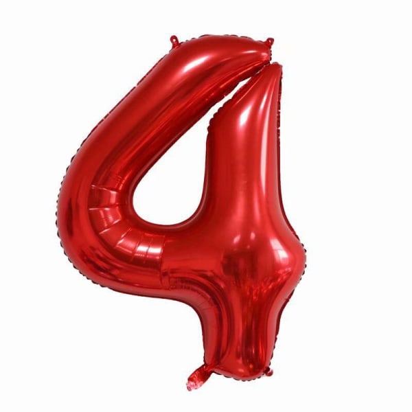 40 tuuman punainen suuret numerot 0-9 syntymäpäiväjuhlakoristeet heliumfolio mylar iso numero ilmapallo digitaalinen neljä