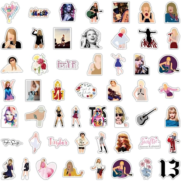 Singer Stickers 100 kpl Pop, Albumi Folklore ja Evermore Red Tarrat Vedenpitävät Vinyylitarrat Läppärille Vesi Pullo Puskuri Matkatavarat Skeittilauta Lahja