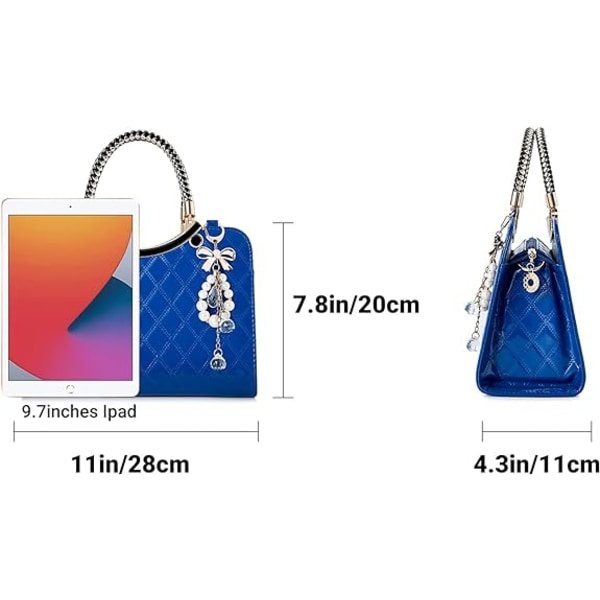 Skinnende Laklæder Dame Punge Satchel Håndtasker Damer Mode Top Håndtag Håndtasker Crossbody Skuldertasker