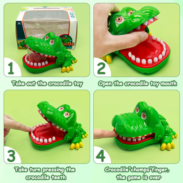 Krokotiilin hammaslelut lapsille, krokotiilin puremissormilelut, hauskoja leluja, 4-vuotiaille ja sitä vanhemmille (1 pakkaus satunnainen väri)