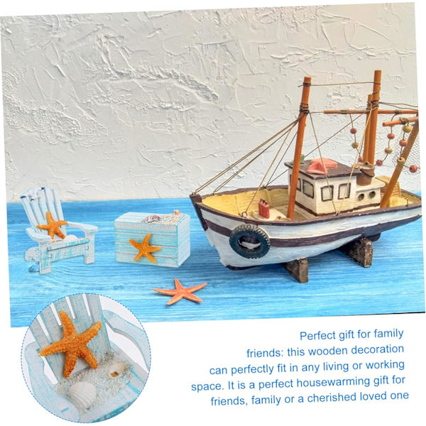 2 st strandstol set smycken miniatyr dockhus sommardekor nautiska heminredning strand badrumsdekor Medelhavsstil stol prydnadsskrivbord