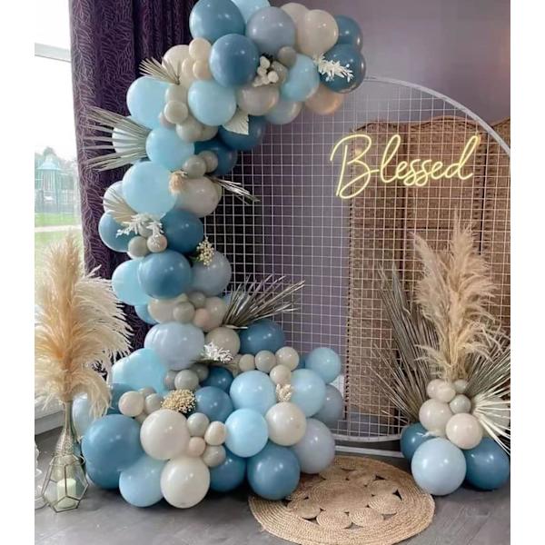 Blå ballongbue sett støvete blå babyblå ballonger til babyshower gutt bursdag kjønnsavsløring brude dusj festdekorasjoner (blå skifer)