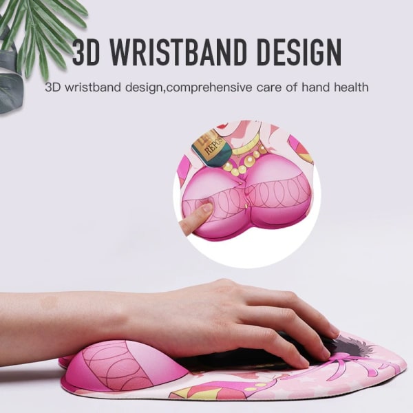 Joseph Joestar Pink Anime 3D-musematte med mykt håndleddsstøtte Gaming 3D-musematter 2Way Skin (MP-Joestar P)