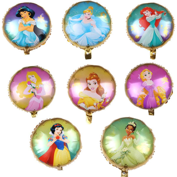 Disney Princess -ilmapallokimppu, Disney Princess -juhlatarvikkeet Ilmapallokimppu koristeet 8 prinsessalla