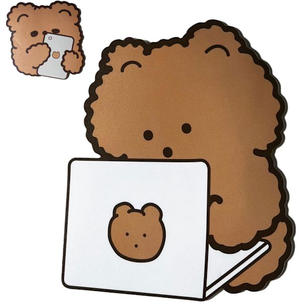 2-pack söta musmattor, Kawaii K-pop/japanska musmatta, liten vattentät PVC-matta, personlig anime-platta, datorbjörn