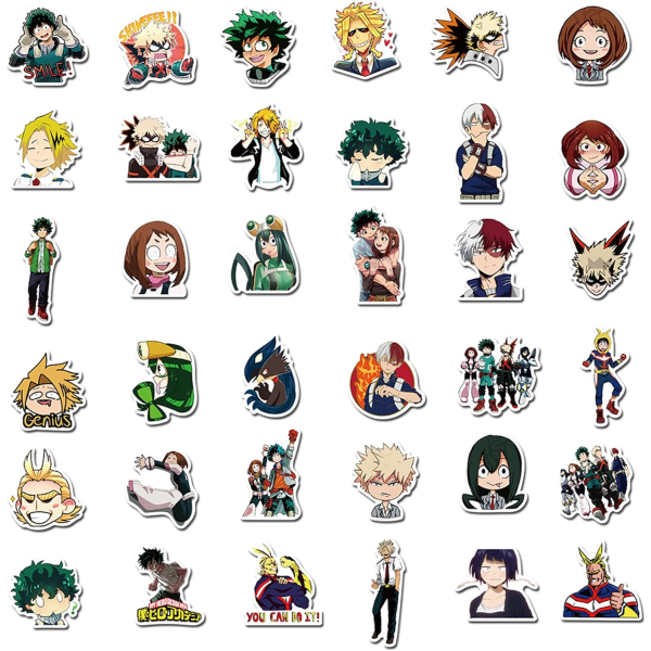 100 stk My Hero Academia-klistremerker, Anime-klistremerker for barn, Anime for Teen Water Bottle, Vanntette vinylklistremerker for bærbar PC, telefon, skateboard