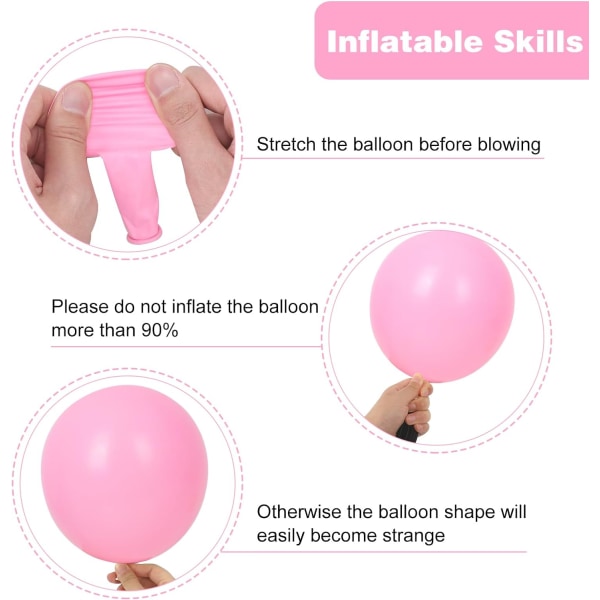 129 stk rosa ballonger forskjellige størrelser 18 12 10 5 tommer for Garland Arch, rosa ballonger