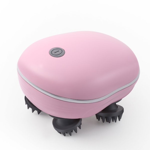 Elektrisk hodebunnsmassasjeapparat med rødt lys pink