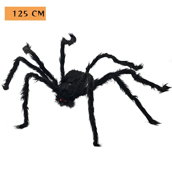 Halloween-dekoration spindeltriangelnät spindelsilkefläktnät jätteliknande simulering överdimensionerad spindelarrangemang (spindel) 125CM