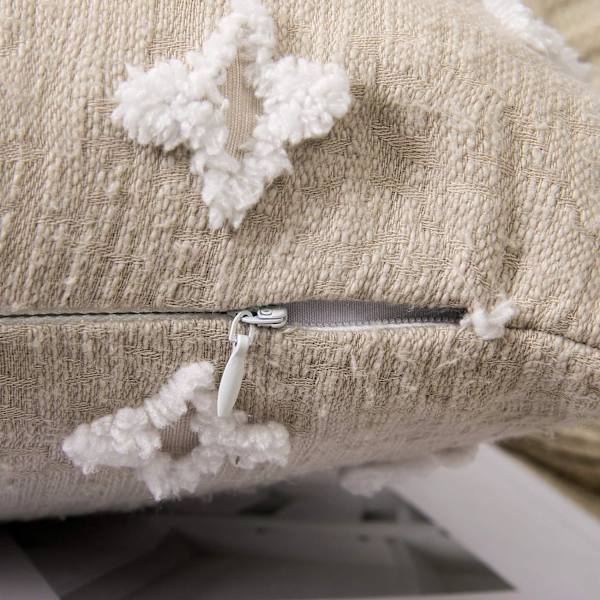 Set med 2 dekorativa kuddfodral i rombiskt jacquardmönster, mjuk rektangulär kuddfodral 12x20 tum, beige