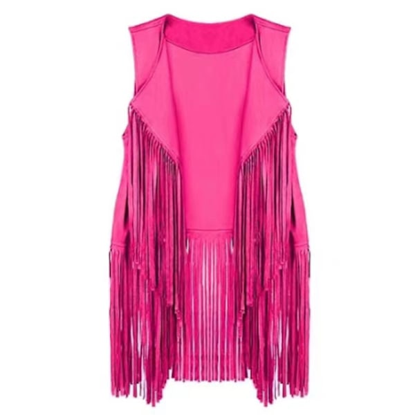 70-luvun topit naisille denim-paita disco-hapsu liivi takki - täydellinen Rose red XL