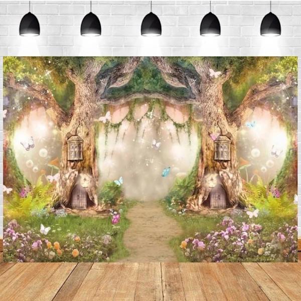 Fantastisk skogsfotografering bakgrund för babybakgrund vårbakgrund vinyl fotostudio rekvisita (7x5FT/2.1x1.5m)