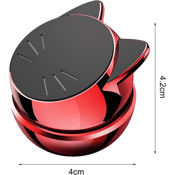 Käytännöllinen 360 astetta pyörivä magneettinen kissapuhelimen pidike autoon, päivittäiseen käyttöön, säädettävä korkeus puhelimelle - Punainen