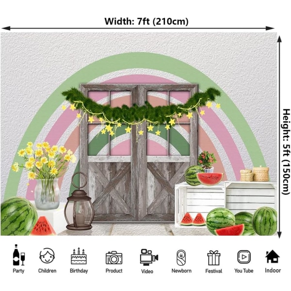 7x5ft Boho Western Farm Ladugård Bakgrund Rustik Trä Dörr Bakgrund Baby shower Porträtt Studiorekvisita Människor Inga människor Plats Bannerdekorationer