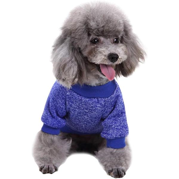 Hundkläder Hundtröja Mjuk Tjock Varm Valptröja för Hundar (X-Large, Mörkblå)