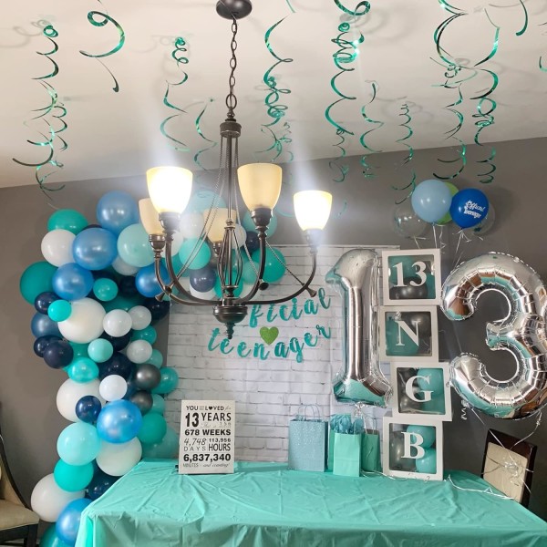 Marineblå Lyseblå Blågrøn Hvid Turkis Aqua Latex Balloner Garland Kit til Brude Baby Shower Hav Fødselsdag Bryllupsfest Dekorationsforsyninger