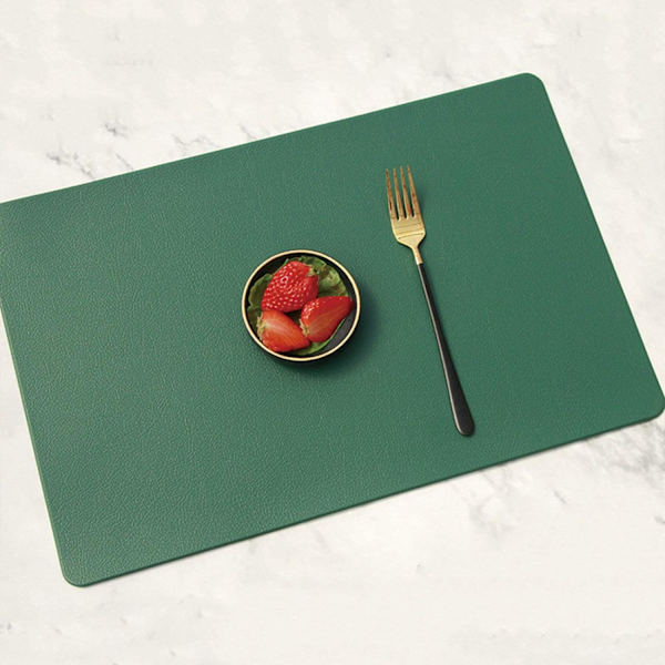 2 kpl vihreää paikka-alustaa, 45x30 cm, PVC-paikka-alustat, moderni keinonahka, koti, hotelli, kahvila, ravintola, vedenpitävä