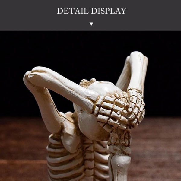 Spooky Spiritual Skull Resin Sculpture - Morsom Halloween-dekorasjon - Day of the Dead-dekorasjon - Yoga-dekorasjon for kontor