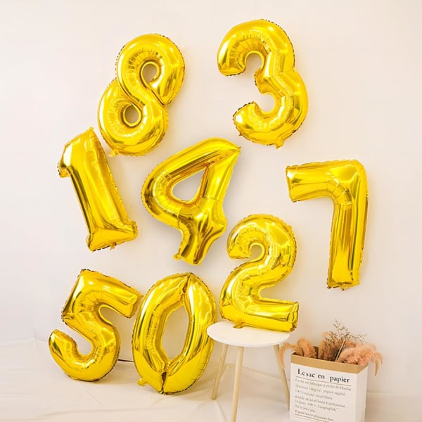 40 tuuman kultaiset heliummylar-folionumeroilmapallot, numero 4 ilmapallo syntymäpäiväkoristeisiin lapsille, vuosipäiväjuhlatarvikkeita