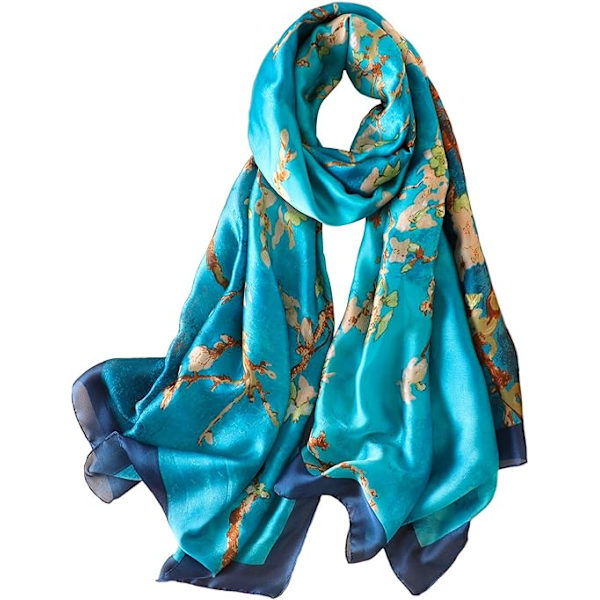 Langt Satinsjal Fashion Designer Sjal Letvægts Wraps