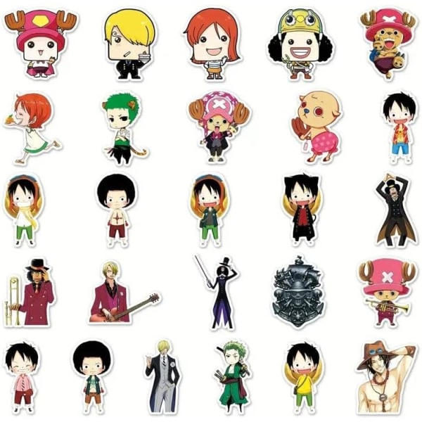 56 stk Anime One Piece Luffy klistremerker - Perfekt for notatbok, motorsykkel, skateboard, datamaskin, mobiltelefon - Tegneserieinspirerte klistremerker