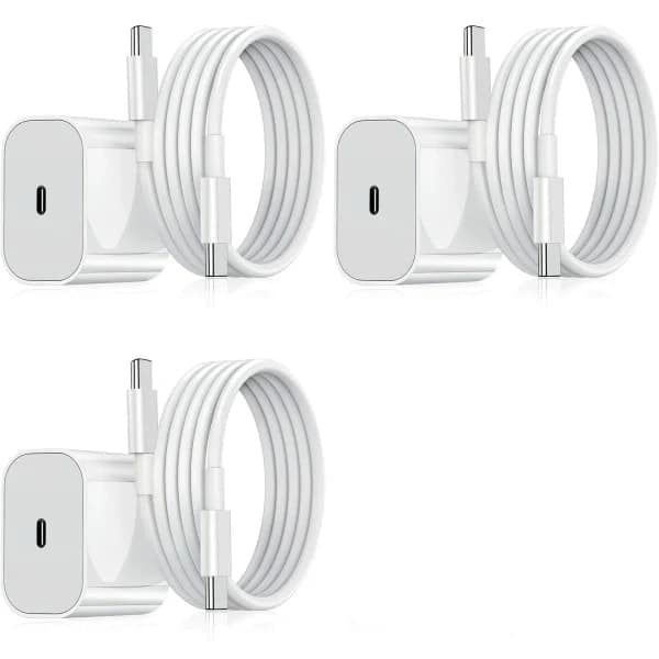 3-pack iPhone-laddare - Snabbladdare - Adapter + 2M kabel 20W USB-C Vit 3-pack iPhone (NT) 3-pack USB-C 3-pack USB-C 3-pack 3-pack USB-C