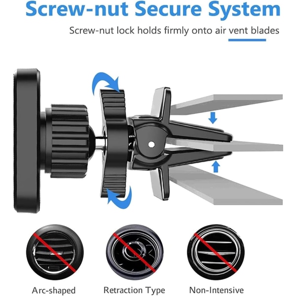 Magnetisk telefonhållare för bil, luftventilationsfäste med 4 kraftfulla magneter, telefonhållare för biltillbehör