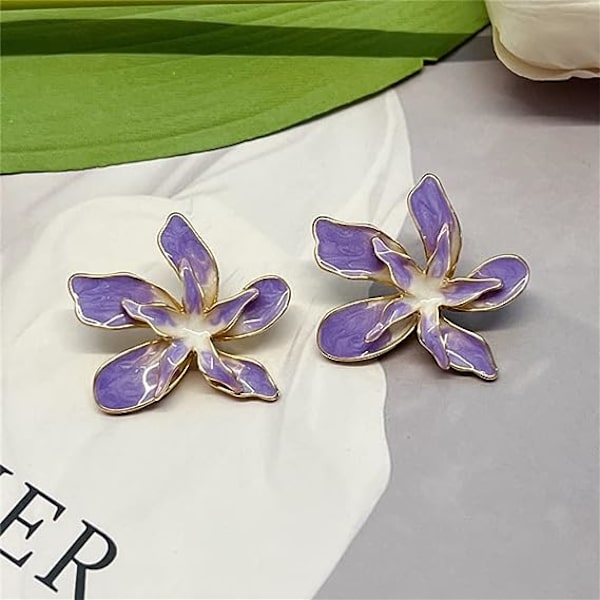 Lily Blomster Brosche Lilla Blomster Brosche Litterær Emjle Malet Blomster Brosche Lilla Gradient Elegant Brosche Fint Kontor Smykker