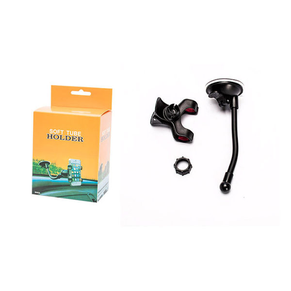 Pakke med 2 360° Telefonholder Bilmontering Universal Sugekop Lang Arm Forrude Montering Smartphone Holder til Telefon - Sort/Rød