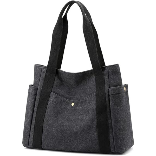 Naisten kangaskassi käsilaukut Monikäyttöinen retro rento olkalaukku Yläkahva Satchel Tote-laukku