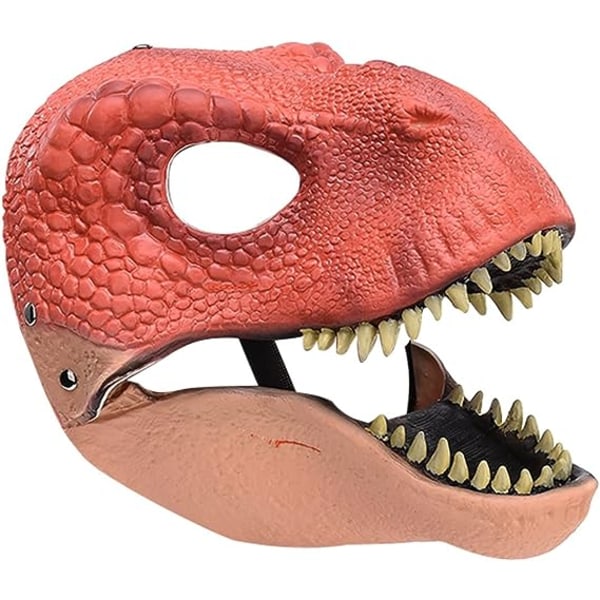 Dinosaurmaske med bevægelig kæbe, Halloween-maske i latex Tyrannosaurus Rex, dinosaurhoved cosplay-maske til fest og karneval