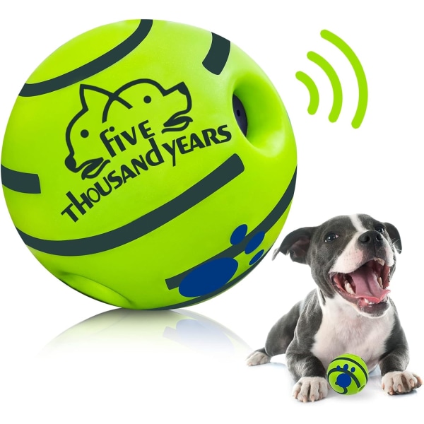 Wobble Giggle Interactive Hundeleker Ball, knirkende Slitesterk Wag-tyggeball for trening Tennrengjøring Gjeterballer Innendørs Utendørs Trygge Hundegaver