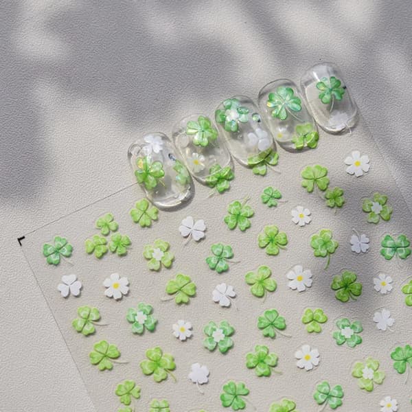 Lucky Four-Leaf Clover Flower Self-Adhesive Nail Art Decorative A2