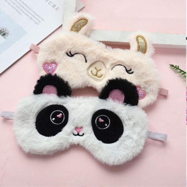 Cute Animal Sleeping Mask Soft Plush Blindfold Cute Rabbit Panda Koala Eye Cover Eyeshade for Kids Teens Girls Women (Panda)