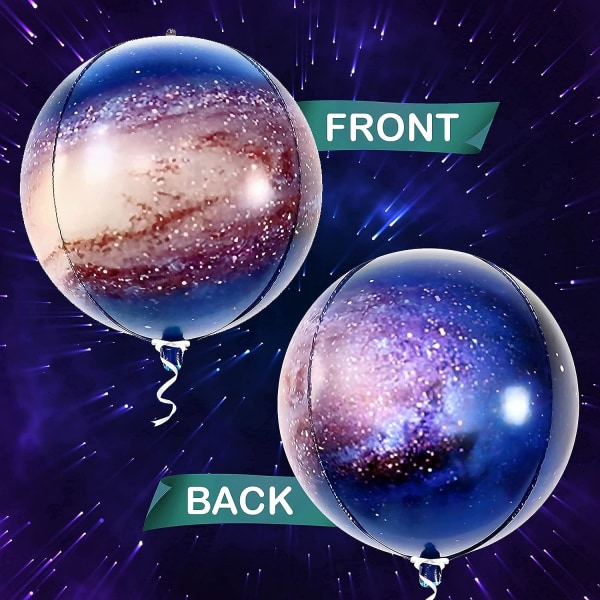 Store Galaxy-balloner til Galaxy-dekorationer - 22 tommer, pakke med 12 | 360 graders rumballoner til galakse fødselsdagsfestdekorationer