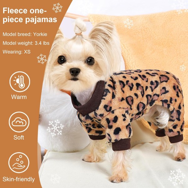Hundkläder Hundpyjamas för små hundar Flicka Pojke Supermjuk Varm Liten Hundtröja Pjs Söta Husdjurskläder Hundtröjor Jumpsuits Plyschvalp -M